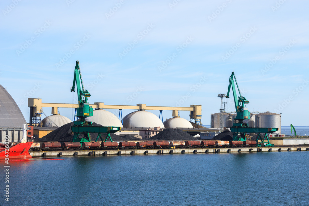 Fototapeta premium Coal terminal in the port of Gdynia, Poland.