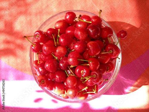 Obraz na płótnie Cherries in bowl. w salonie