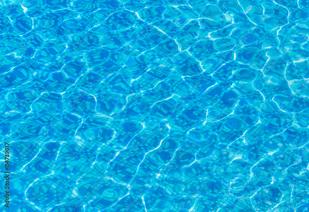 Texture of blue water in the pool
