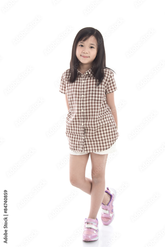 Beautiful asian girl standing on white background Beautiful asian girl standing on white background