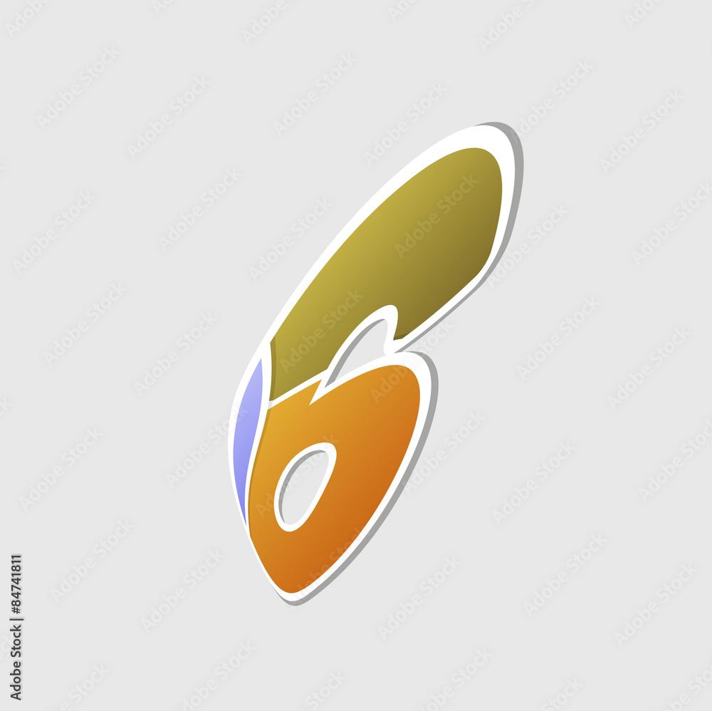 Abstract icon based on the number 6 Abstract icon based on the number 6