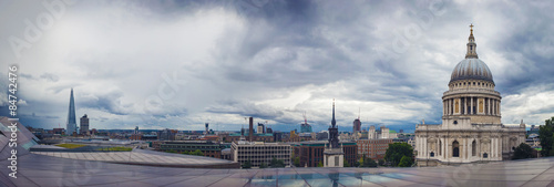 Panoramic shot about the St.Paul Cathedral and the Shard, London, UK #84742476
