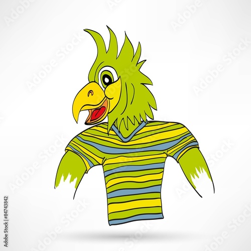 vector illustration dressed parrot