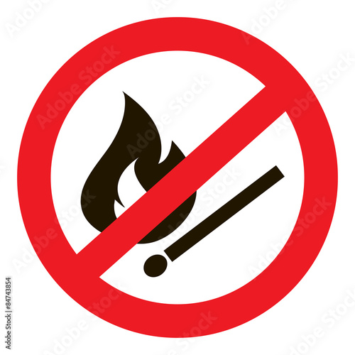 Icon prohibiting burning match
