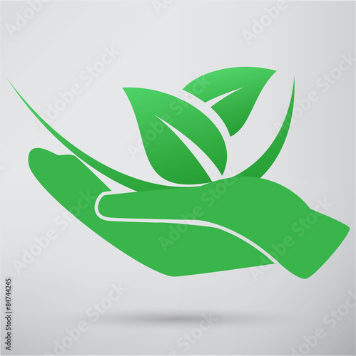 Hands and plant icon