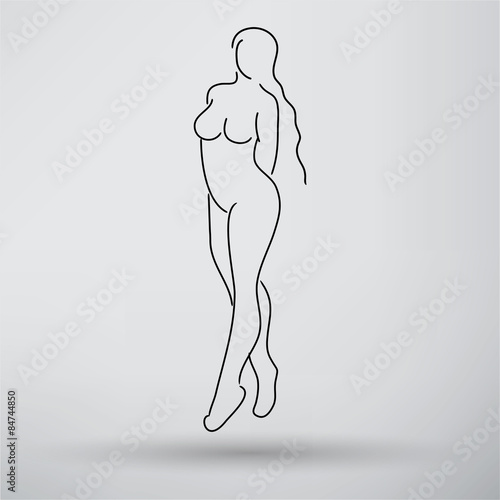 art background with beautiful young woman sketch vector