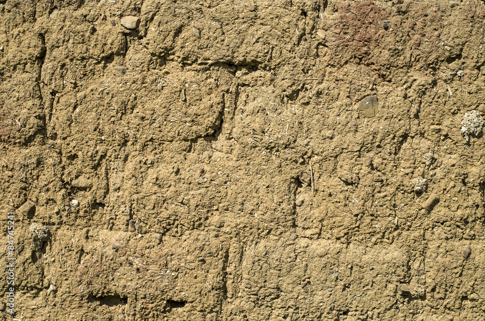 Old adobe wall closeup