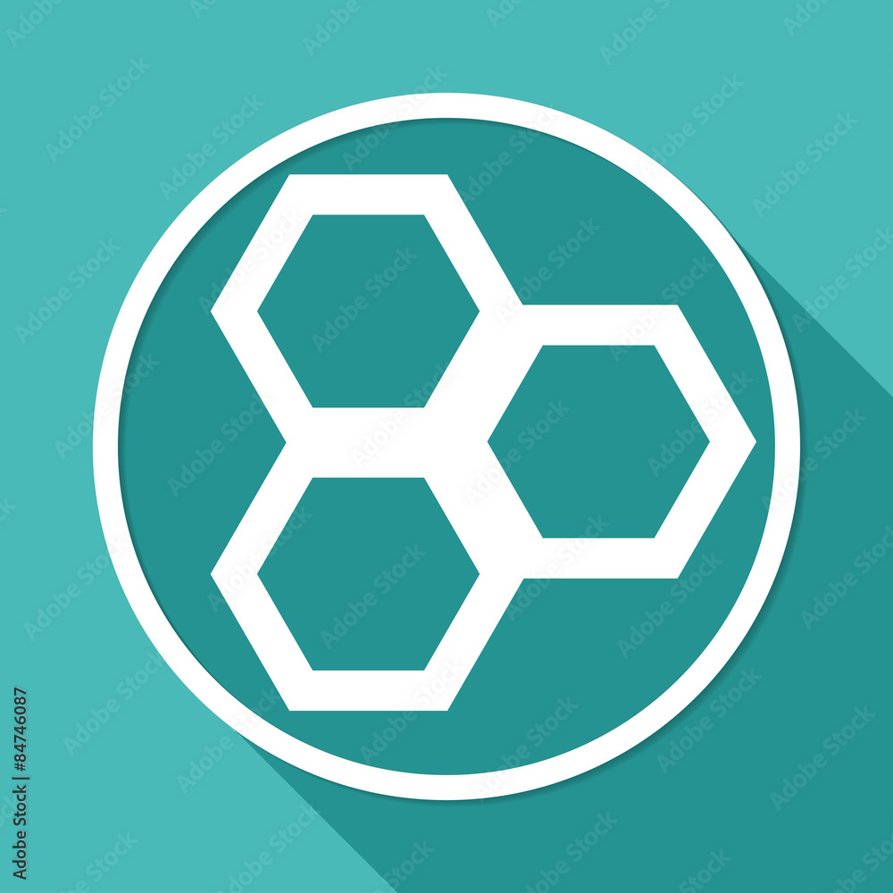 honeycomb on white circle with a long shadow honeycomb on white circle with a long shadow