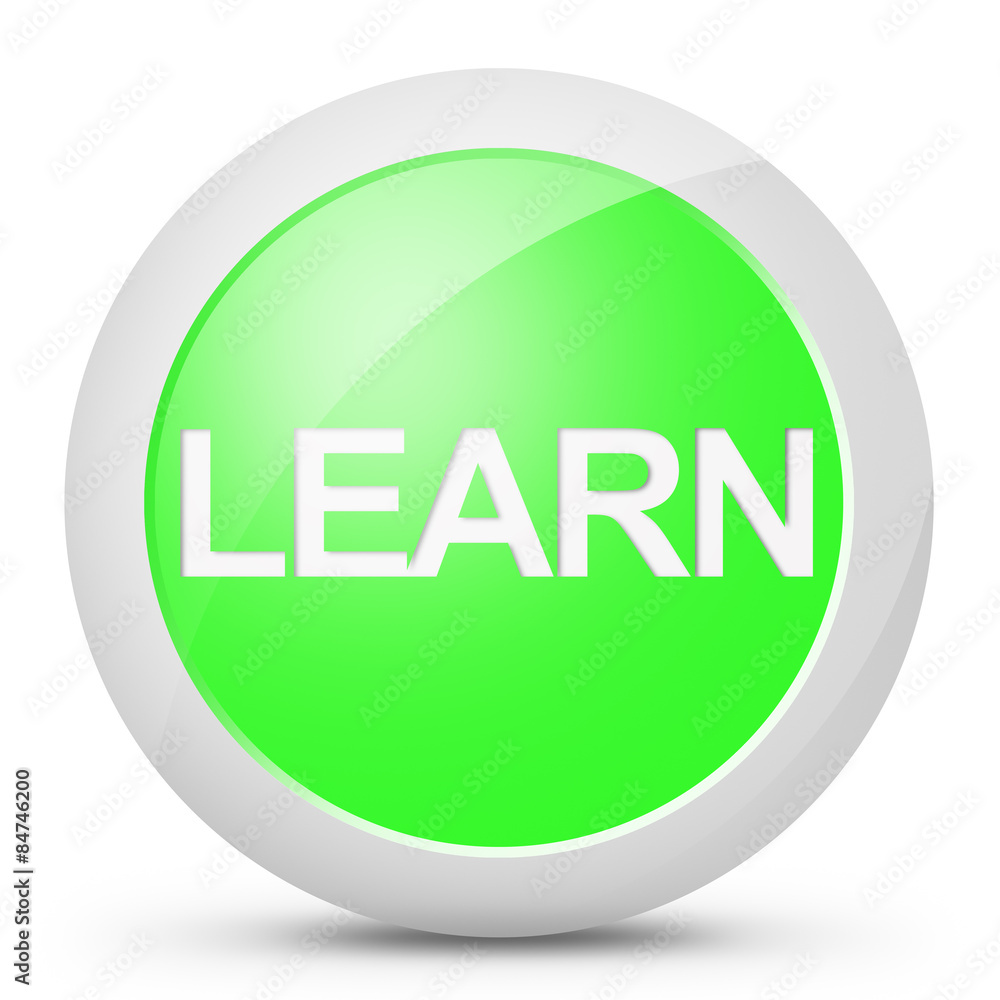 Pulsante learn icona verde Pulsante learn icona verde