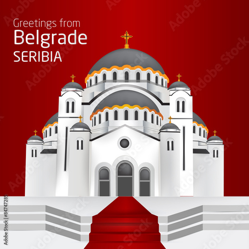 Greetings from Belgrade. Orthodox church Saint Sveti Sava Belgra