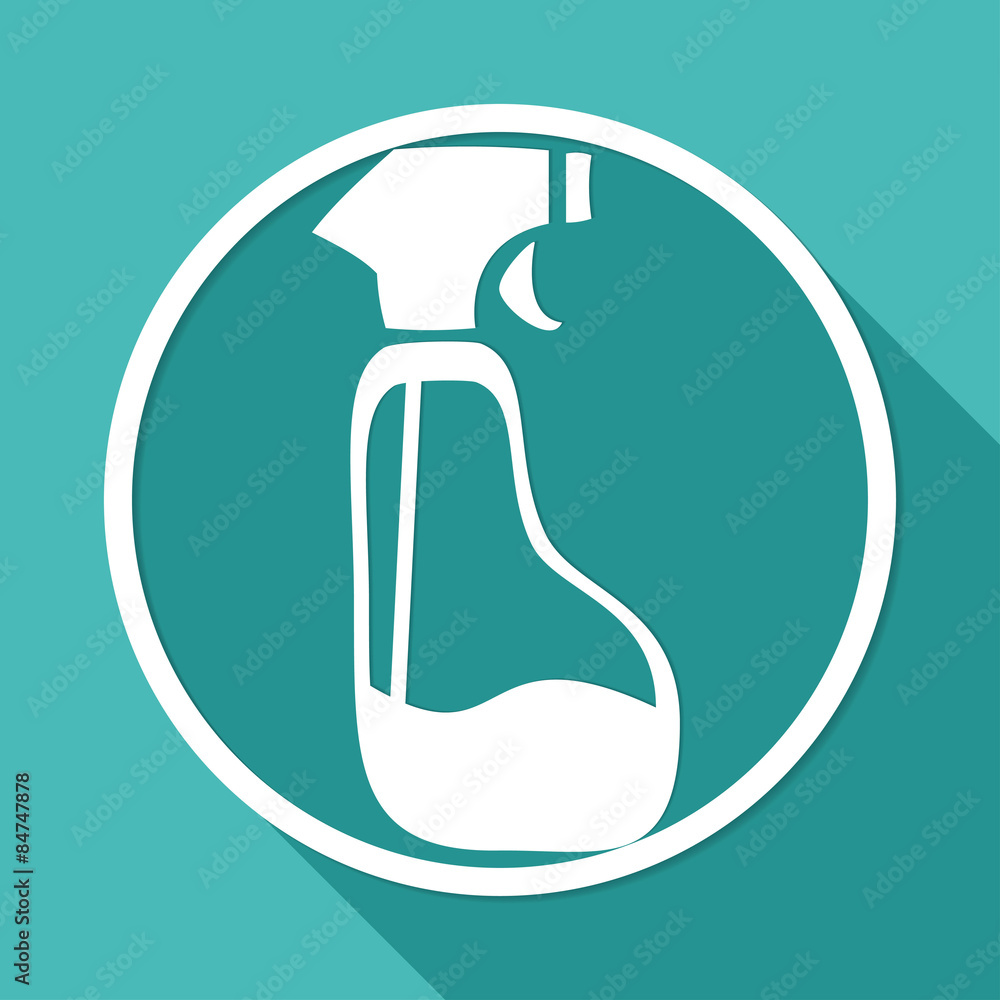 Icon Spray Pistol Cleaner Plastic on white circle with a long shadow Icon Spray Pistol Cleaner Plastic on white circle with a long shadow