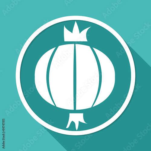 Icon onion on white circle with a long shadow