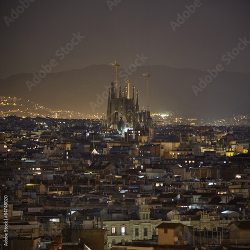 Barcelona city night view