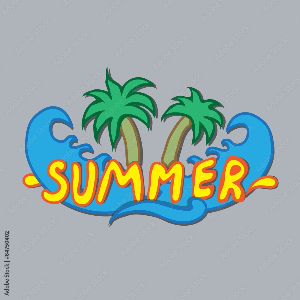 beautiful summer illustrations . vector summer label.