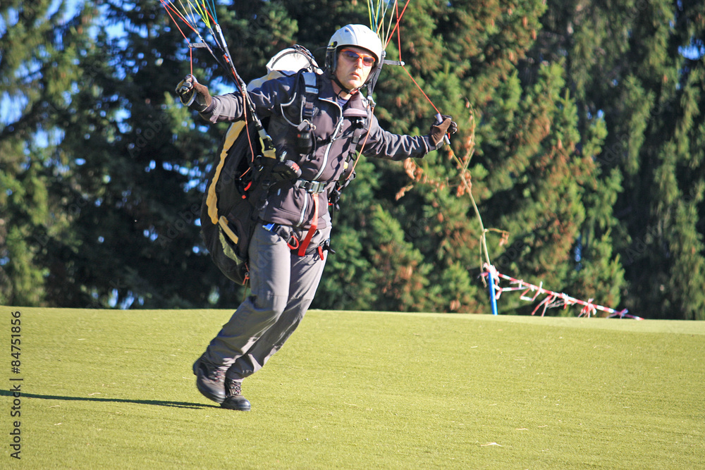 Paraglider launching Paraglider launching