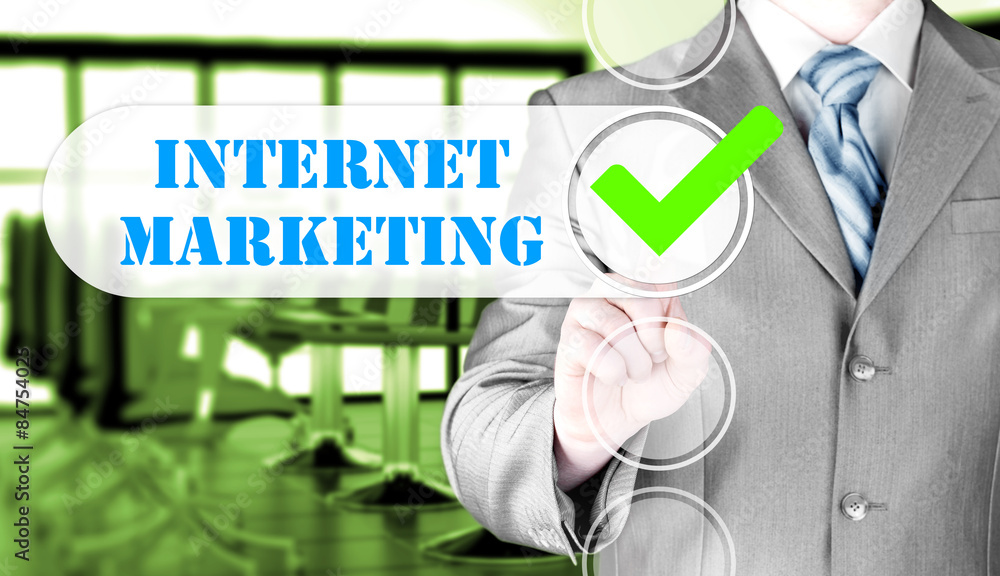 business man pressing checkbox internet marketing business man pressing checkbox internet marketing