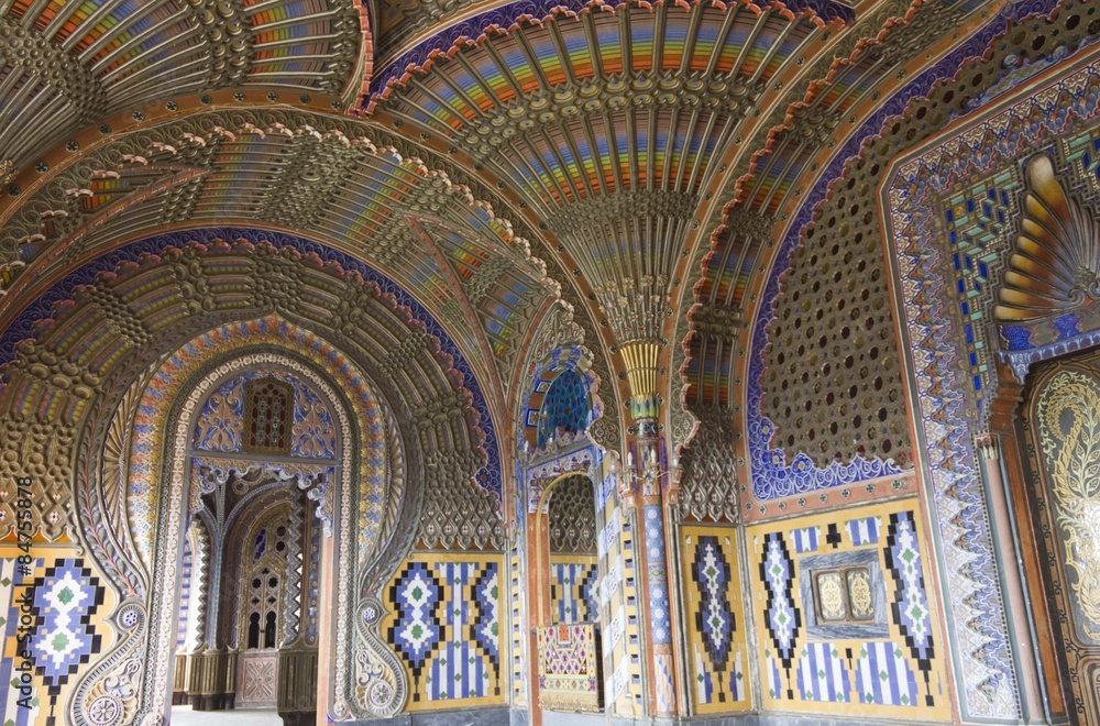 The magnificent Peacock Room inside the Sammezzano abandoned Castle in the heart of Italy