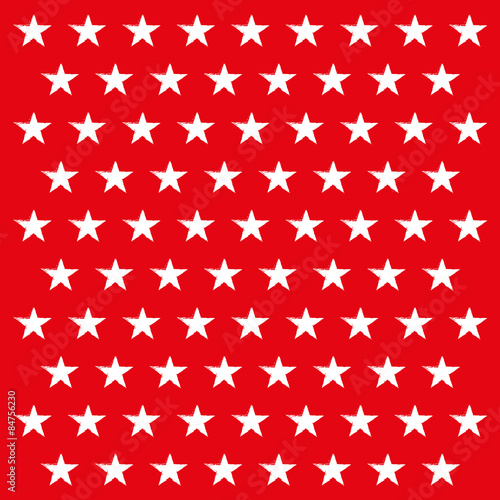 white bruhsed stars on red background