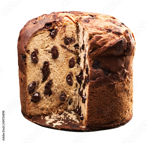 Panetone de Chocolate fundo branco sem sombreado