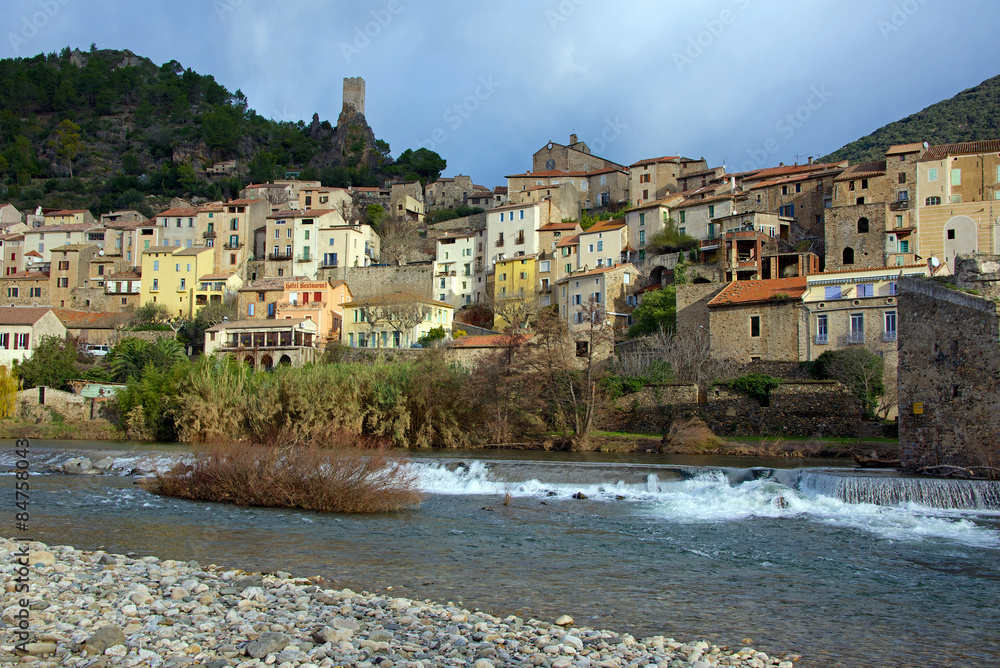 The village of Roquebrun in the Languedoc, France