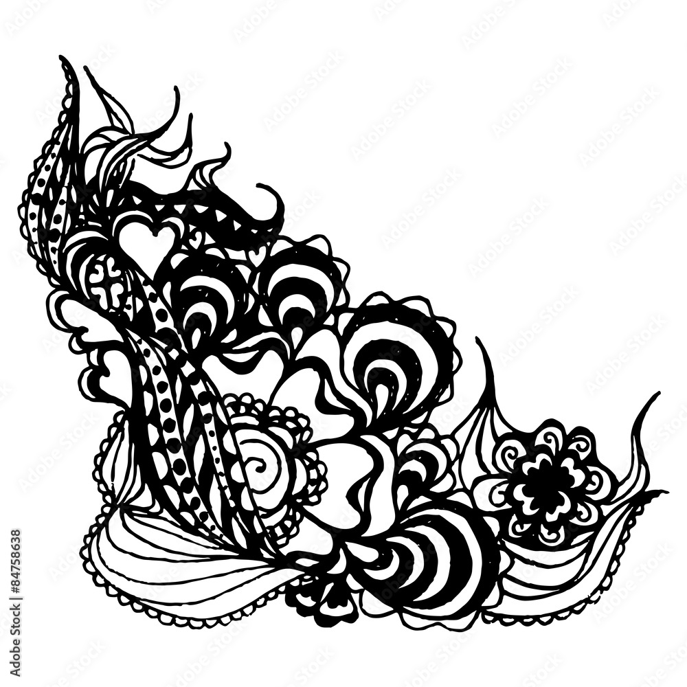 Doodle sketch abstract black white background vector Doodle sketch abstract black white background vector