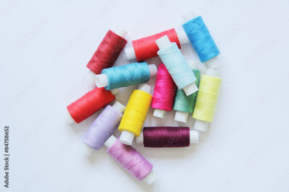 Sewing colored threads