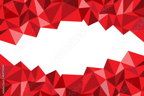 RED POLY ABSTRACT ON THE WHITE BACKGROUND