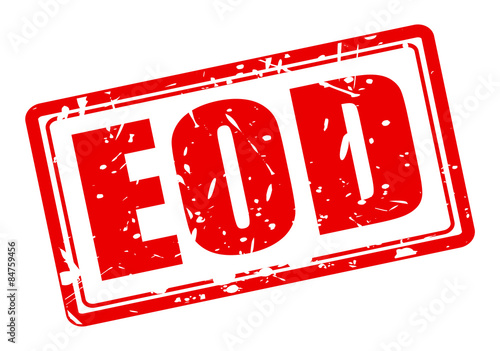 EOD red stamp text on white