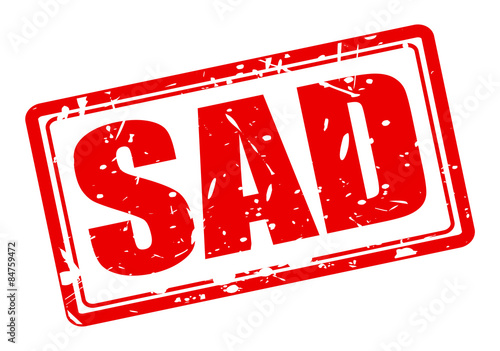 Sad red stamp text