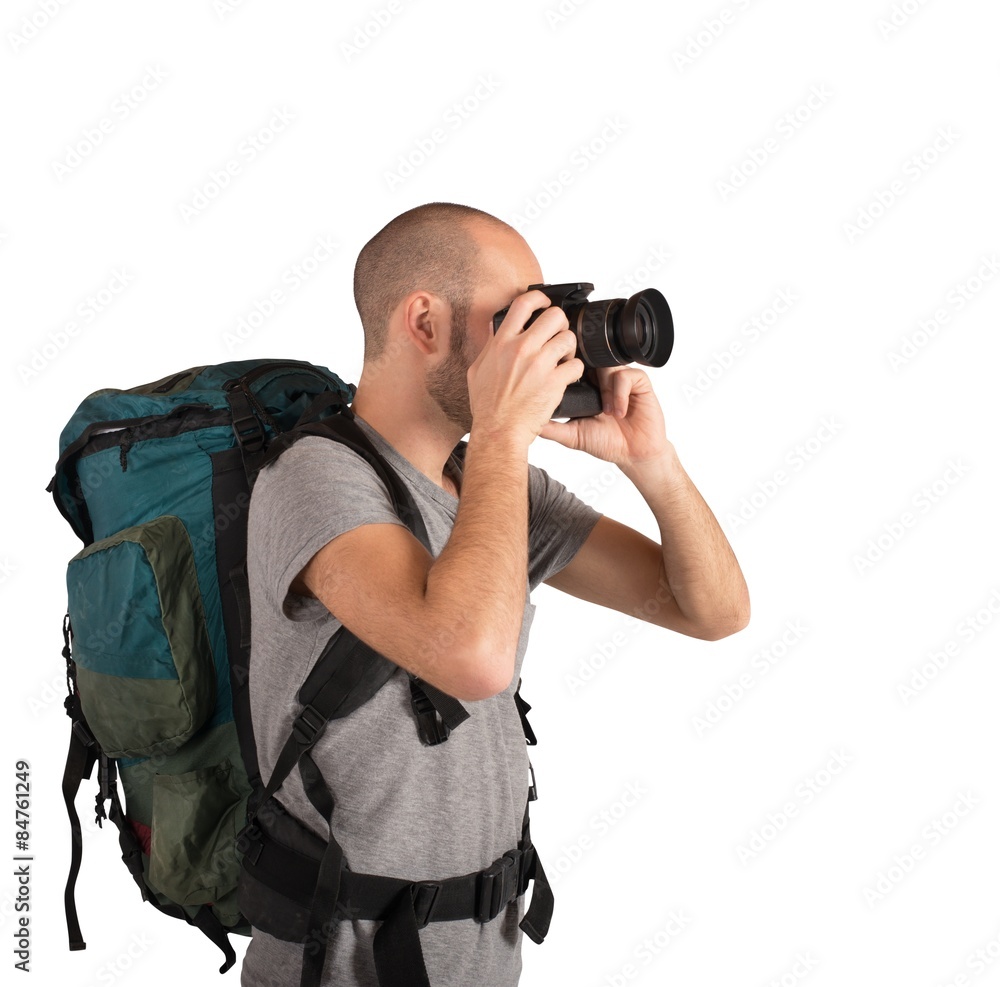 Explorer photographing landscapes Explorer photographing landscapes