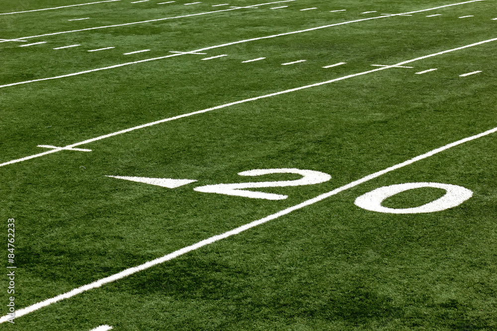football field at 20 yard line 