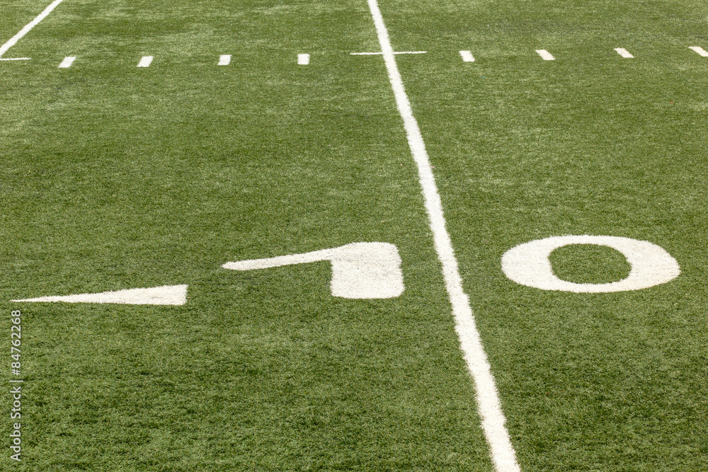 football field 10 yard numbers and line 
