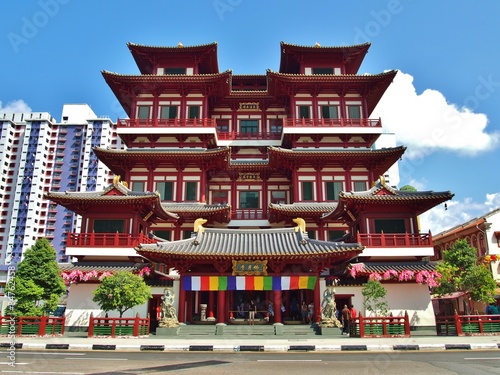 Photography Buddha Tooth Relic Temple in China Town Singapore.