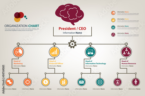 Modern and smart organization chart industrial theme in vector s