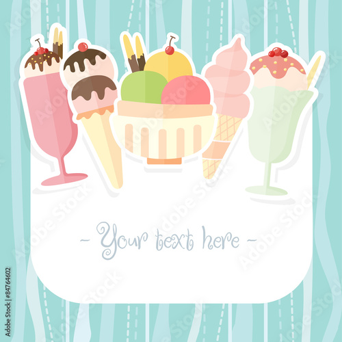 Summer ice cream background