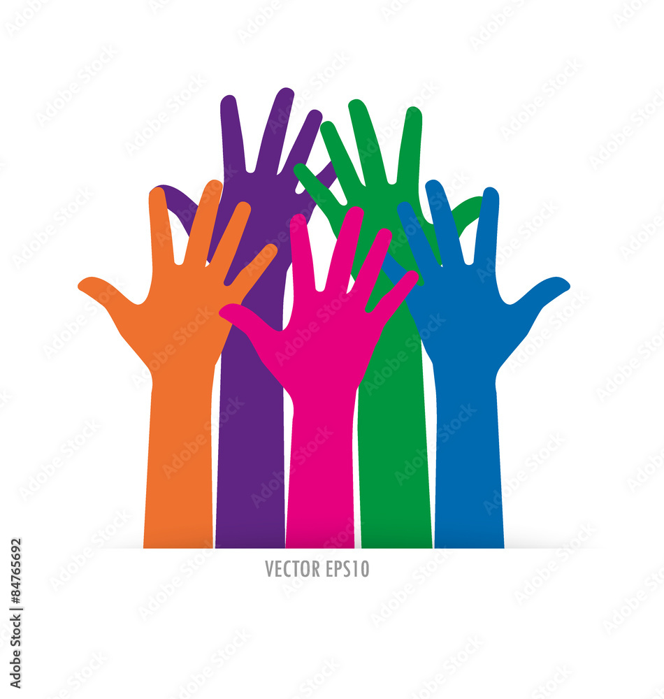 Raised hands. Vector illustration. Raised hands. Vector illustration.