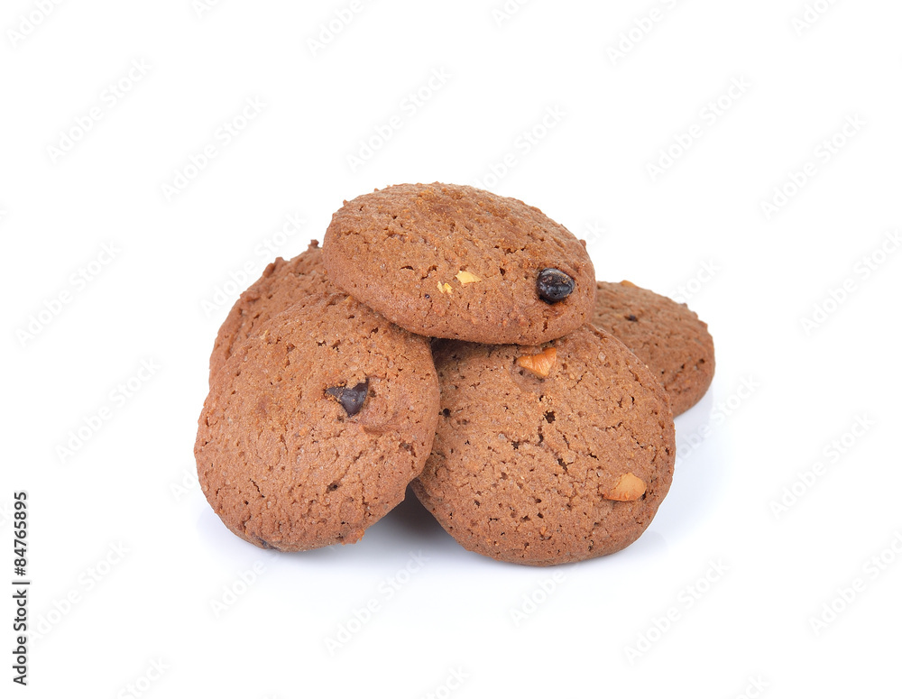 Chocolate chip cookie on white Chocolate chip cookie on white