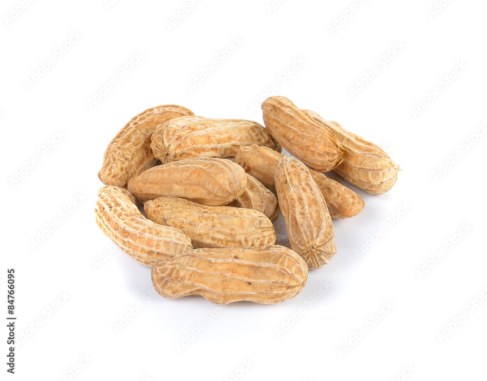 Peanuts on white ground Peanuts on white ground
