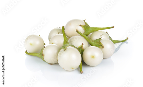 white eggplant on white background