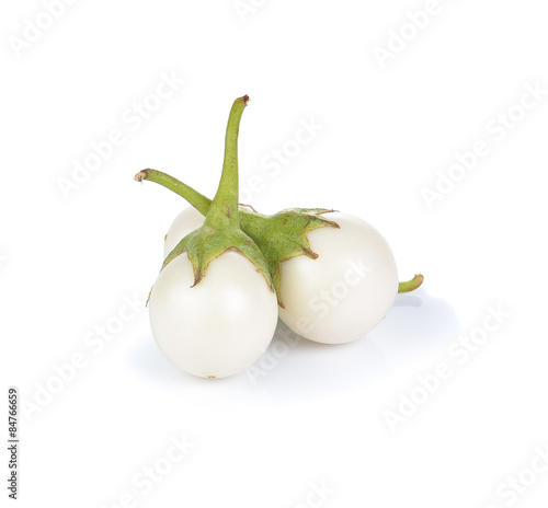 white eggplant on white background