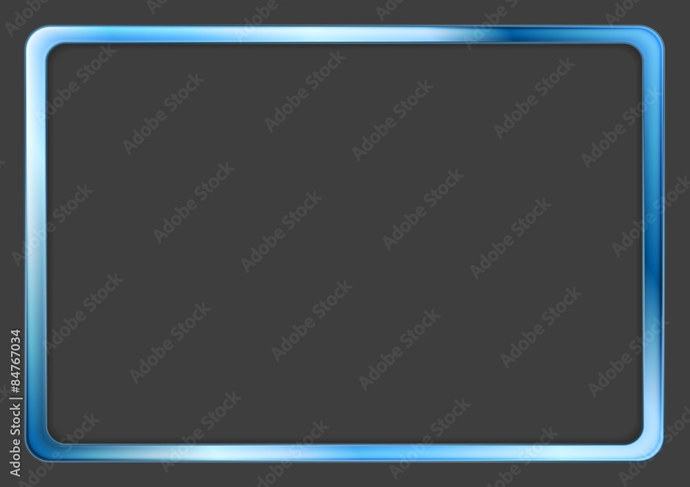 Vibrant blue neon frame on dark background Vibrant blue neon frame on dark background