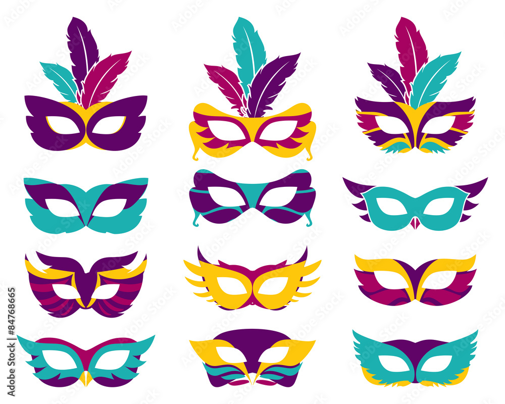 Obraz premium Vector party masks