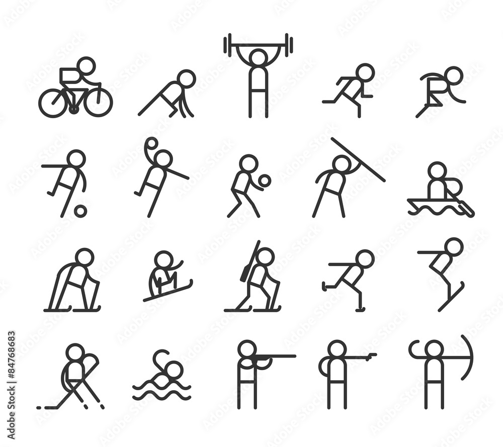 Sport line icons. Modern style Sport line icons. Modern style