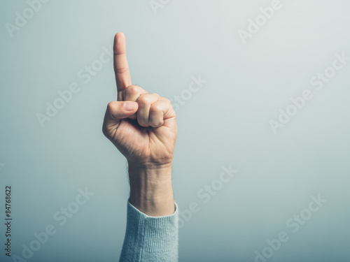 Fotografia Male hand with finger pointing up