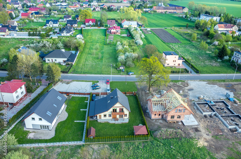 Obraz premium Aerial view on the city
