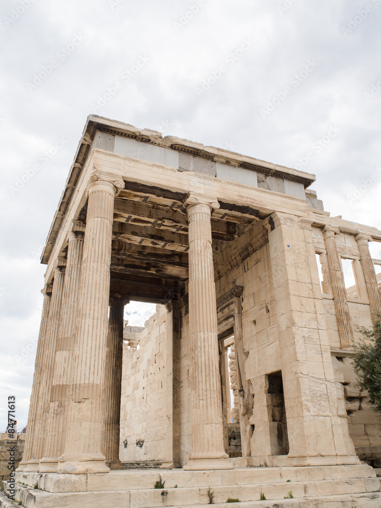 The Erechtheion on Acropolis of Athens in Greece.