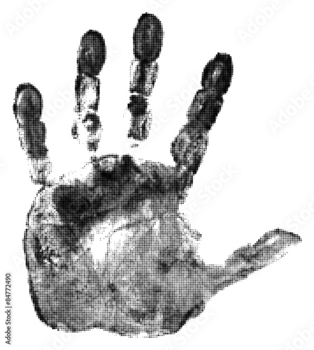 hand print from dots isolated on white