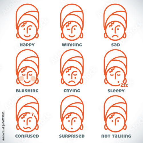 Vector Smiles Icons, Illustration, Sign, Symbol