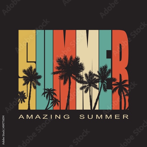 Summer typography, t-shirt graphics , vector