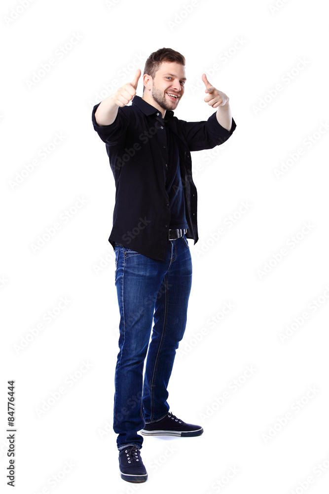 young business man pointing to the camera on white background young business man pointing to the camera on white background